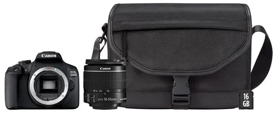 Canon EOS 2000D 18-55mm IS II + SB130 Väska + 16GB SD-kort