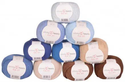 Infinity Hearts Rose 8/4 Garnpaket 16 Bruna och Blå nyanser - 10 st - Garnpaket 16 Bruna och Blå nyanser