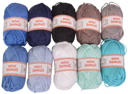 Järbo Minibomull Garnpaket 09 Blå och Grå nyanser 10g - 10 st - Järbo Minibomull Garnpaket 09 Blå och Grå nyanser