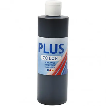 Plus Color hobbyfärg, svart, 250 ml/ 1 fl.