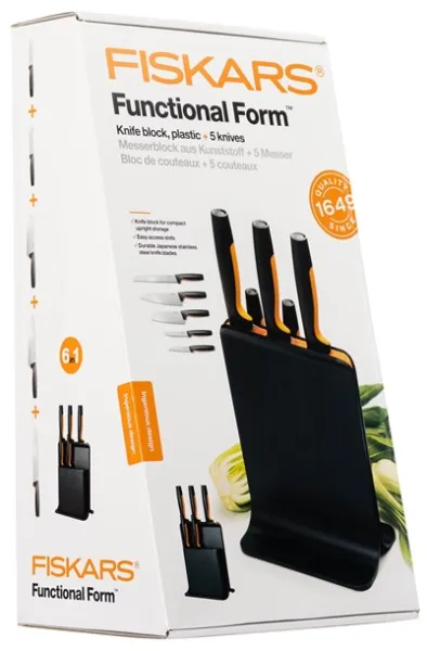 Fiskars Functional Form Plastic knife block 5 knives