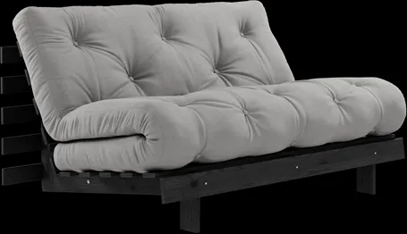 Karup Design Roots bäddsoffa med madrass 140x200 746 mörkgrå/svart furu