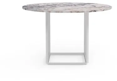 New Works Florence Matbord Ø120 White Viola Marmor med Vit Stativ