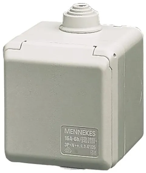 Mennekes CEE-uttag utomhus 3-polig 16A 230V IP44 6H 4102